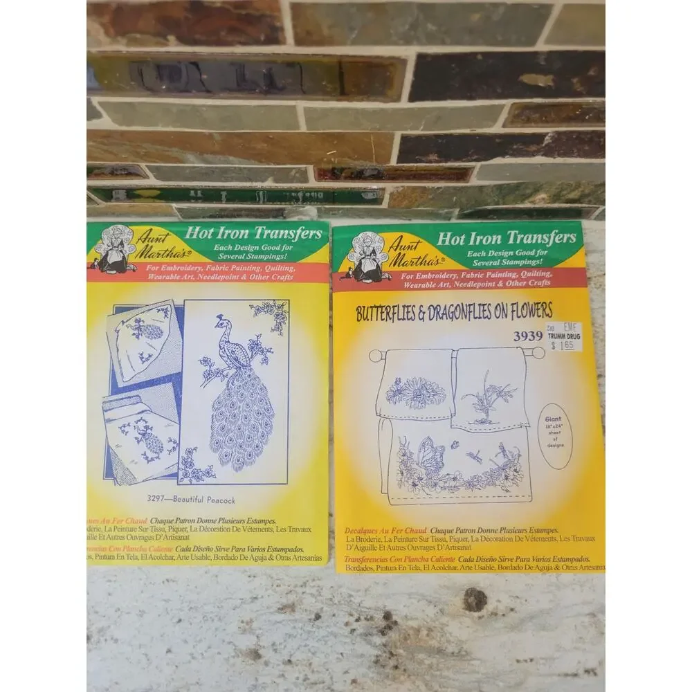 6 Vintage Aunt Martha Hot Iron Embroidery Transfers Lot Flowers Animals Craft